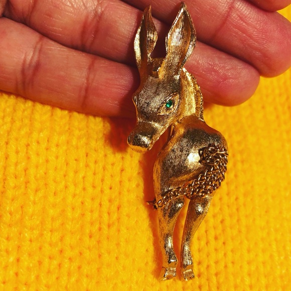 Vintage Jewelry - Vintage donkey brooch